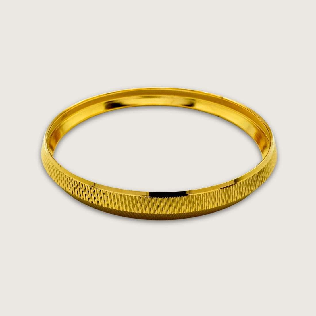 Textured kada for men gold plated