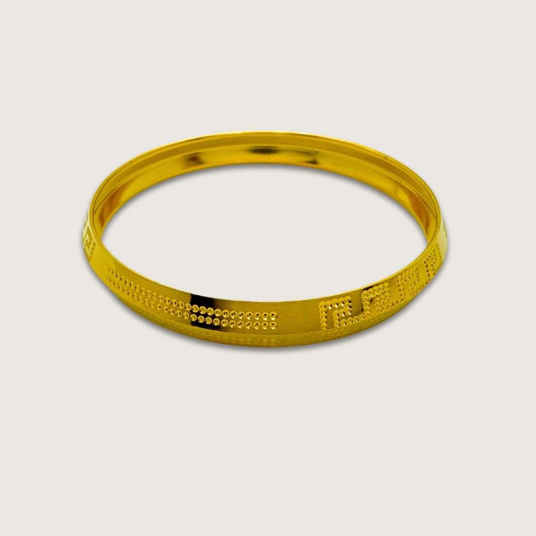 Gold Plated Engraved Kada for Men