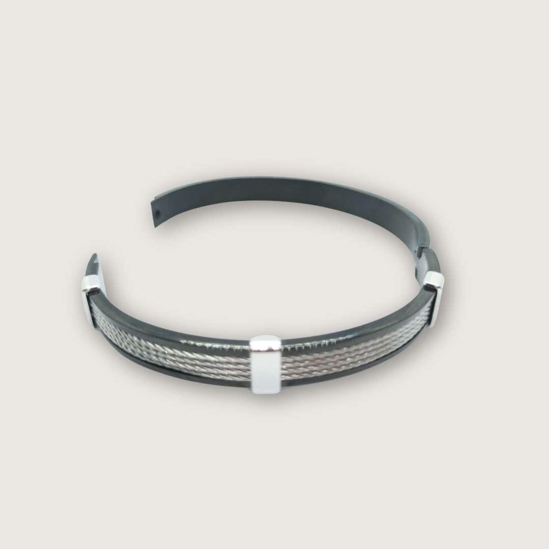 Men's Gold Bracelet steel wire silver