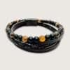 Dark Brown Braided Leather Bracelet for man|boys online