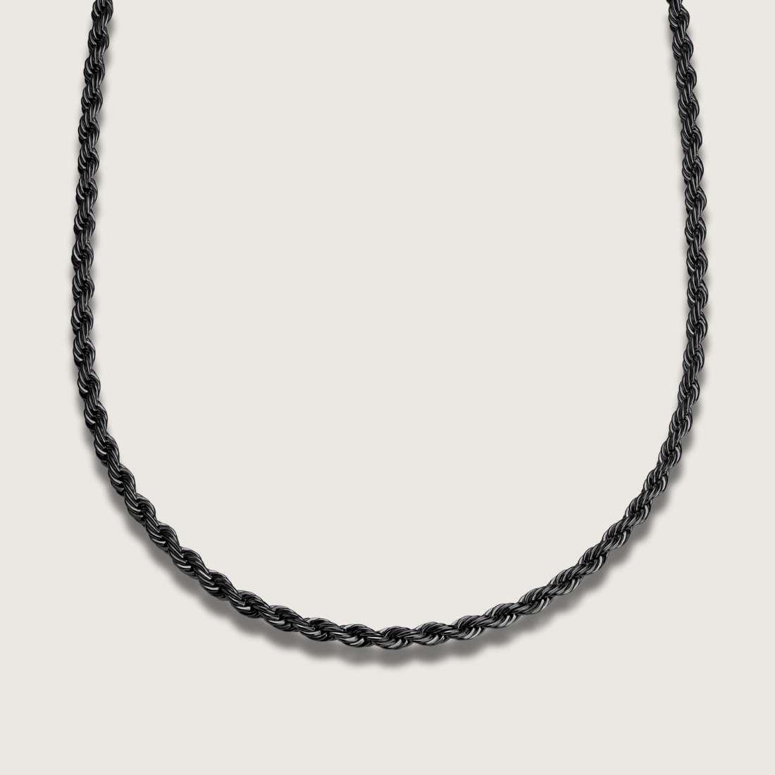 Black Rope Chain Necklace for Men|boys online under 1000