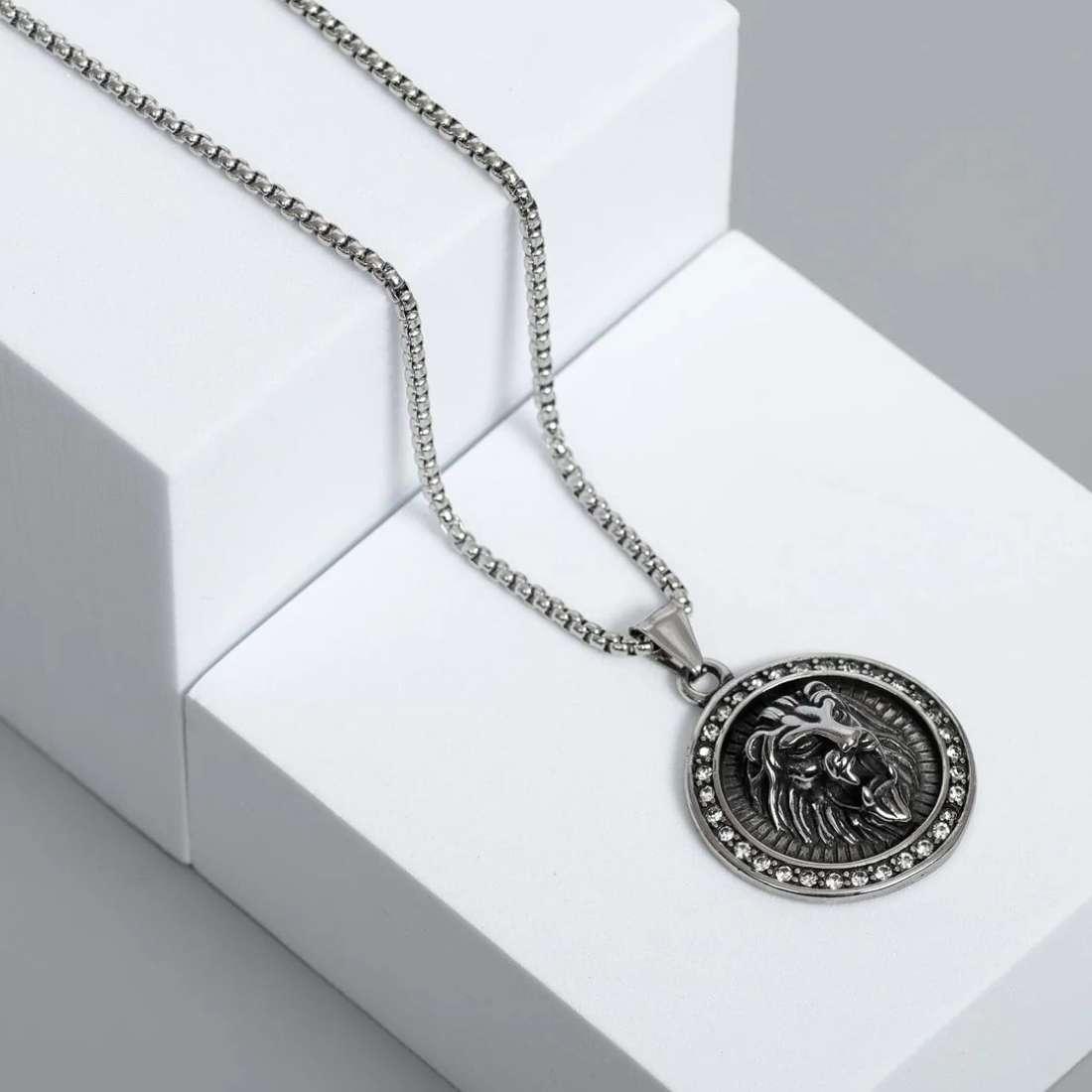 Bold Lion Medallion Pendant Necklace for man|boys online