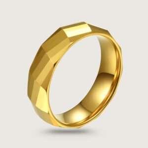 Mustifaceted Gold Tungsten Wedding Ring for man|boys online under 500