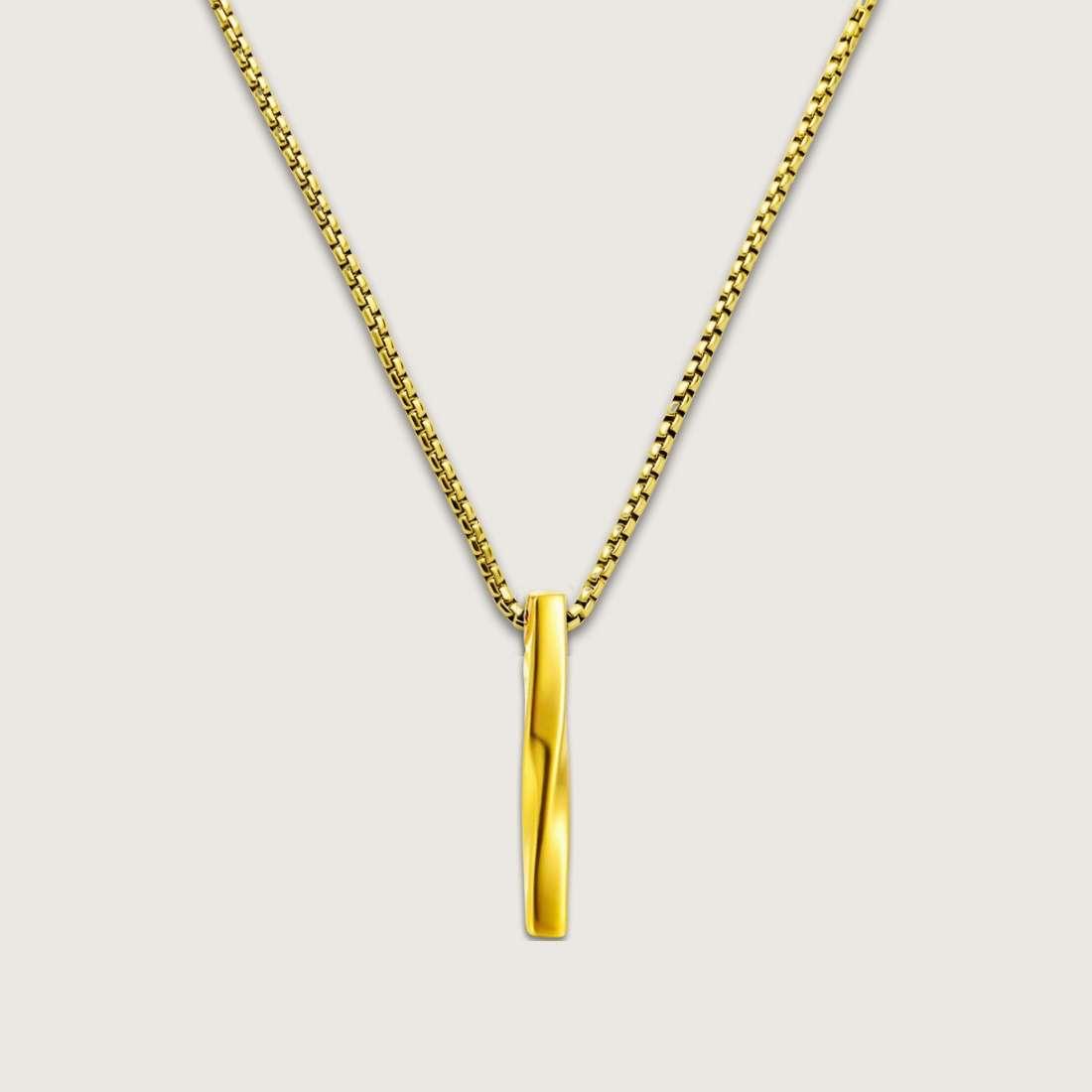 Minimalist Twisted Bar Pendant Necklace for man|boys online