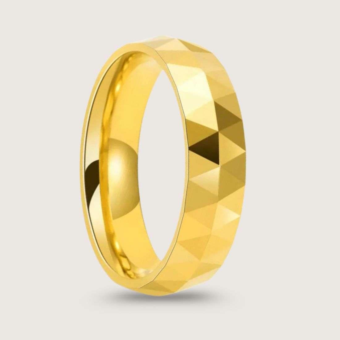 6 mm Faceted Gold Tungsten Ring for Men|boys online under 500